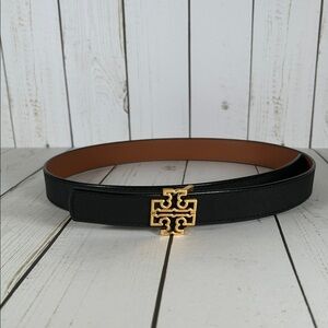 TORY BURCH • Reversible Gold Logo Belt